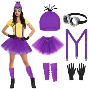 4748 6 Pcs Women's Mini Halloween Costume - Purple Character